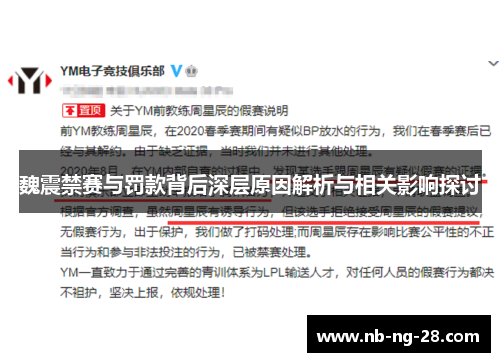魏震禁赛与罚款背后深层原因解析与相关影响探讨 魏震禁赛与罚款背后深层原因解析与相关影响探讨
